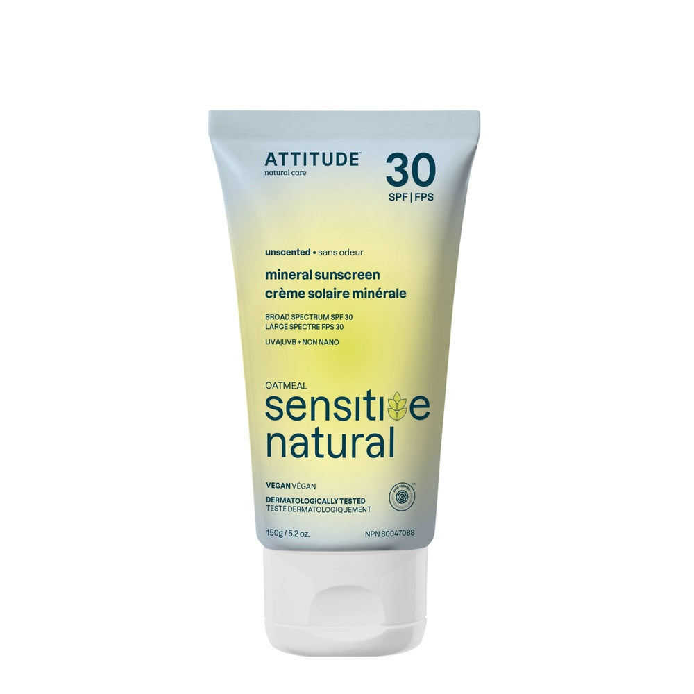 Crème solaire minérale peau sensible FPS 30 - Attitude