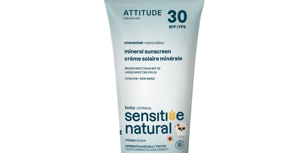 Crème solaire minérale pour enfants avec peau sensible FPS 30 - Attitude