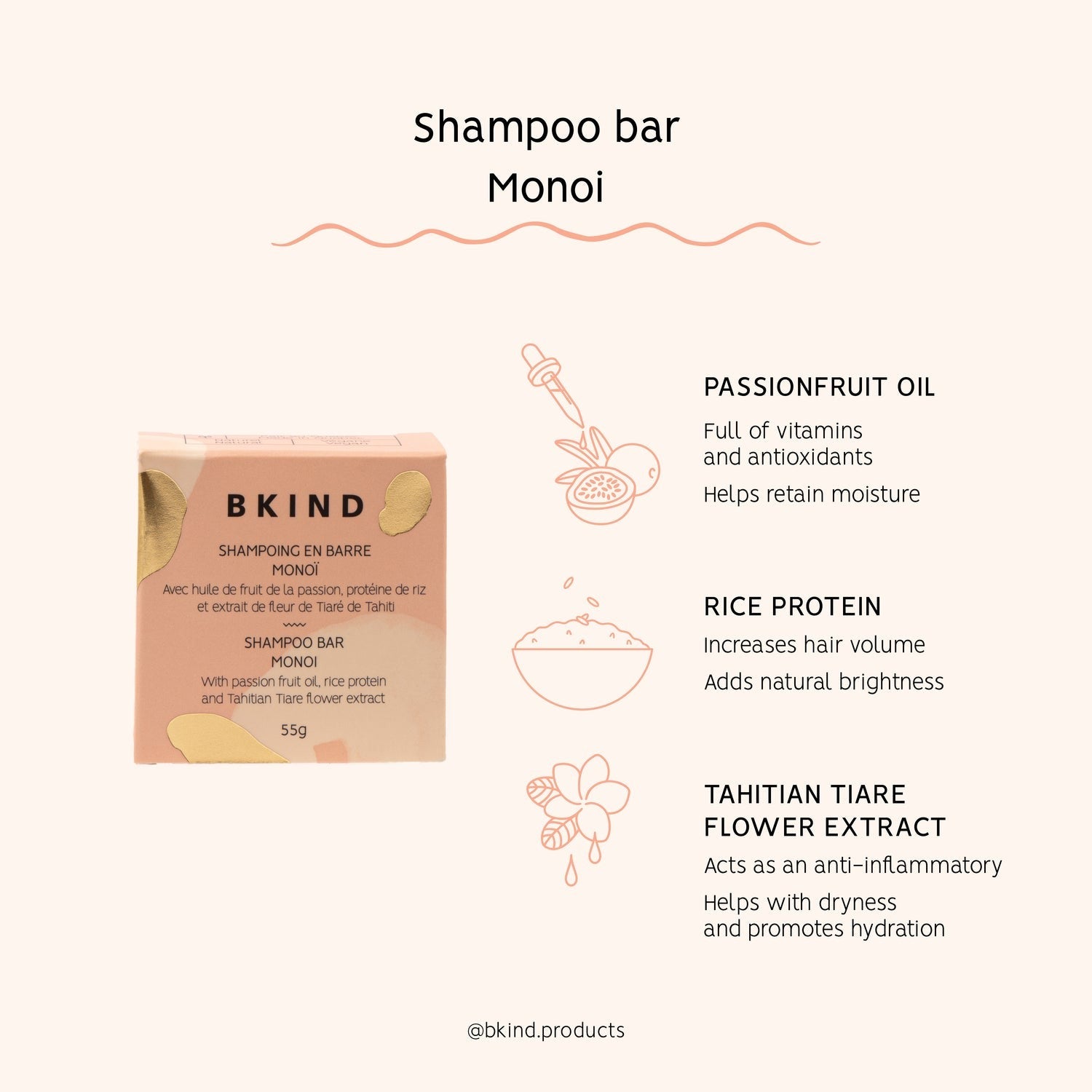 bkind shampoo bar monoi