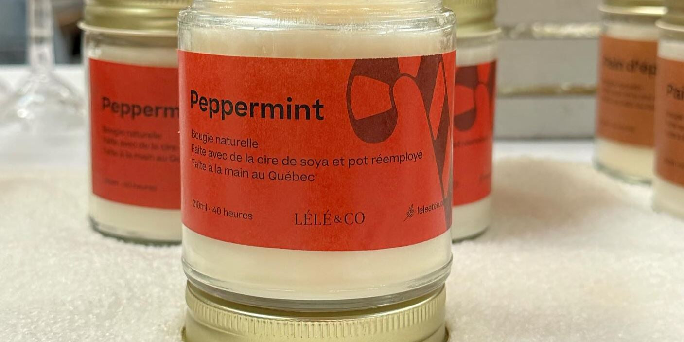 Bougie de soja naturelle festive Lélé & Co Peppermint 