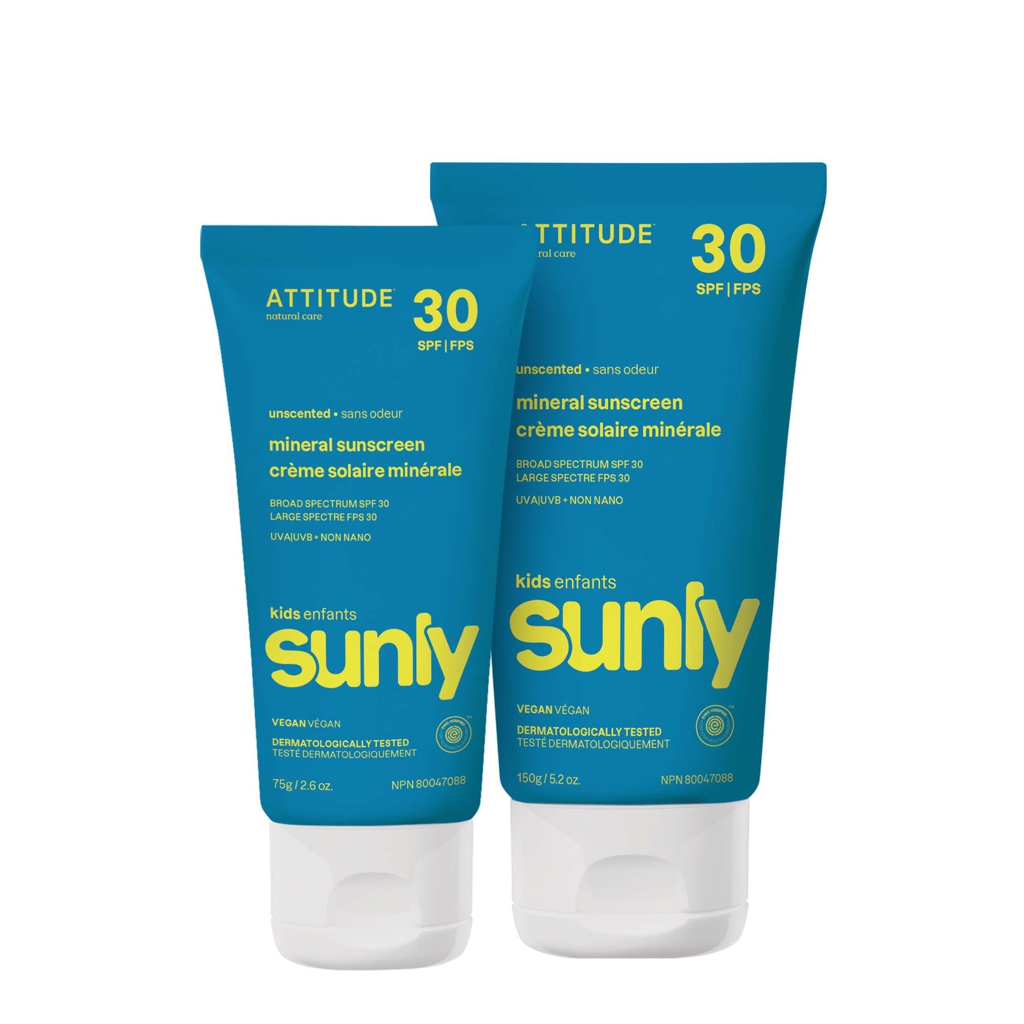 Crème solaire minérale Attitude enfants formats 75g et 150g
