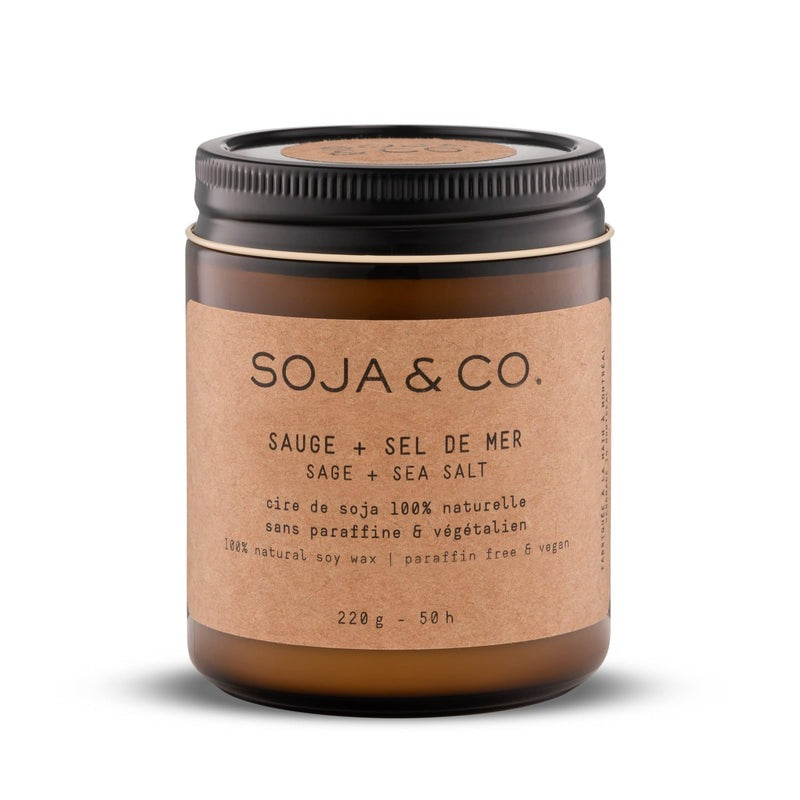 Bougie parfumée cire de soya sauge et sel de mer SOJA & CO